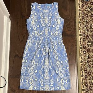 J. Mclaughlin snakeskin print Catalina front pleat dress sleevesless, size S